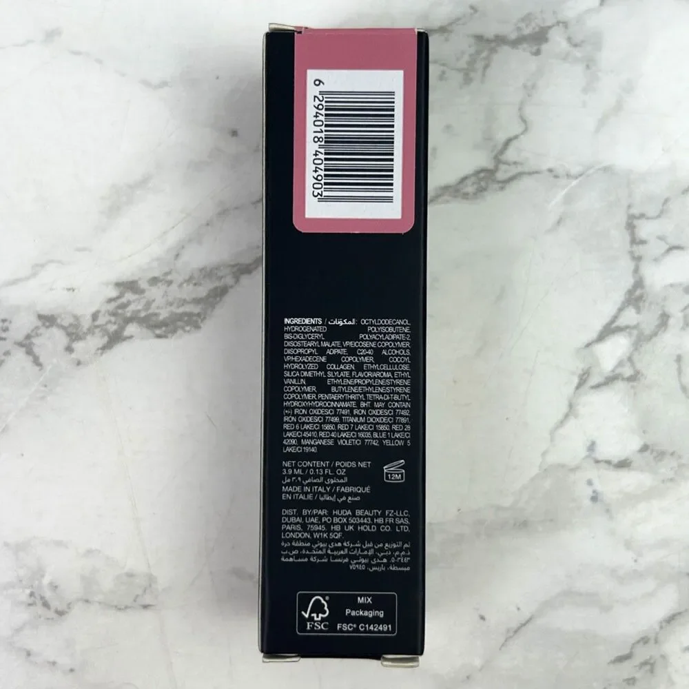 NIB Huda Beauty Faux Filler Extra Shine Lip Gloss in Sugar Baby